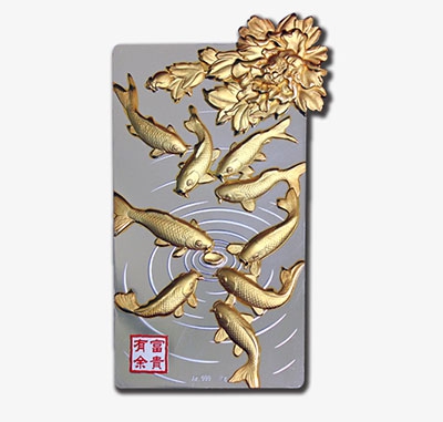 贺岁银砖-星空平台
出品年年有余银砖 收藏送礼佳品 高浮雕镀金